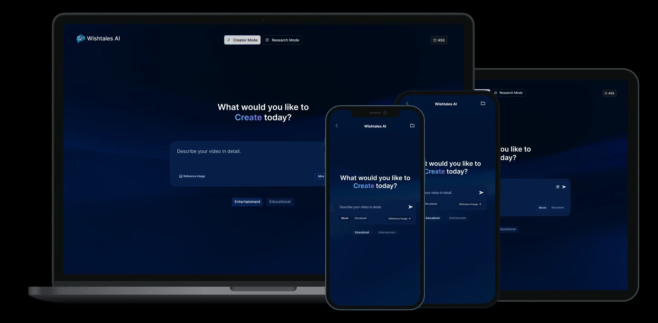 Wishtales Create Interface